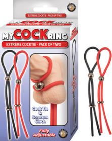 My Cockring Extreme Cocktie 2 Pack Black and Red