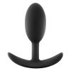 Anal Adventures Platinum Silicone Vibra Slim Plug -Medium Black