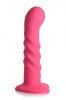 Simply Sweet Vibrating Ribbed Silicone Dildo with Remote Control