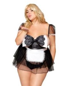 Maid To Please Babydoll Costume Set Black Q/S