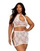 Seamless Lace Bralette and Mini Skirt Set White Q/S