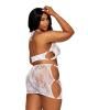 Seamless Lace Bralette and Mini Skirt Set White Q/S