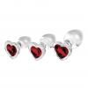 Adam and Eve Toys Red Heart Gem Glass Plug Set from Evolved Novelties.