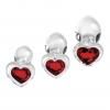 Adam and Eve Toys Red Heart Gem Glass Plug Set from Evolved Novelties.