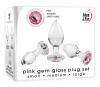 Adam and Eve Toys Pink Gem Glass Plug Set from Evolved Novelties.