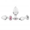 Adam and Eve Toys Pink Gem Glass Plug Set from Evolved Novelties.