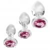 Adam and Eve Toys Pink Gem Glass Plug Set from Evolved Novelties.