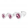 Adam and Eve Toys Pink Gem Glass Plug Set from Evolved Novelties.