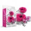 Nixie Metal Plug and Furry Cuff Set Pink