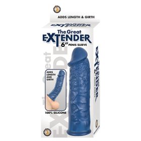The Great Extender Penis Sleeve-Blue 6"