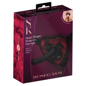 Secret Kisses Rosegasm Heart Shape Strap On Harness With 5" Dildo