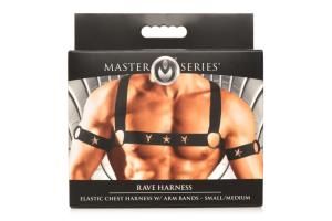 Master Series Elastic Chest Harness with Arm Bands S/M