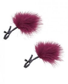 Sex &amp; Mischief Enchanted Feather Nipple Clamps Red
