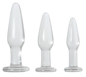 Adam and Eve Glass Anal Training Trio from Evolved Novelties.