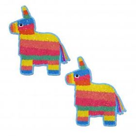 Pinata: Festive Pinata on Soft Glitter Velvet Nipple Covers