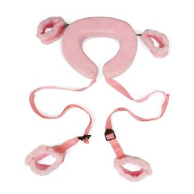 1 Set; BDSM Bed Restraints Kit; Wrist Leg Restraint System; Hand & Ankle Cuffs Bed Restraints Sex Bondage; Position Support Sling; Adjustable (Color: Pink)